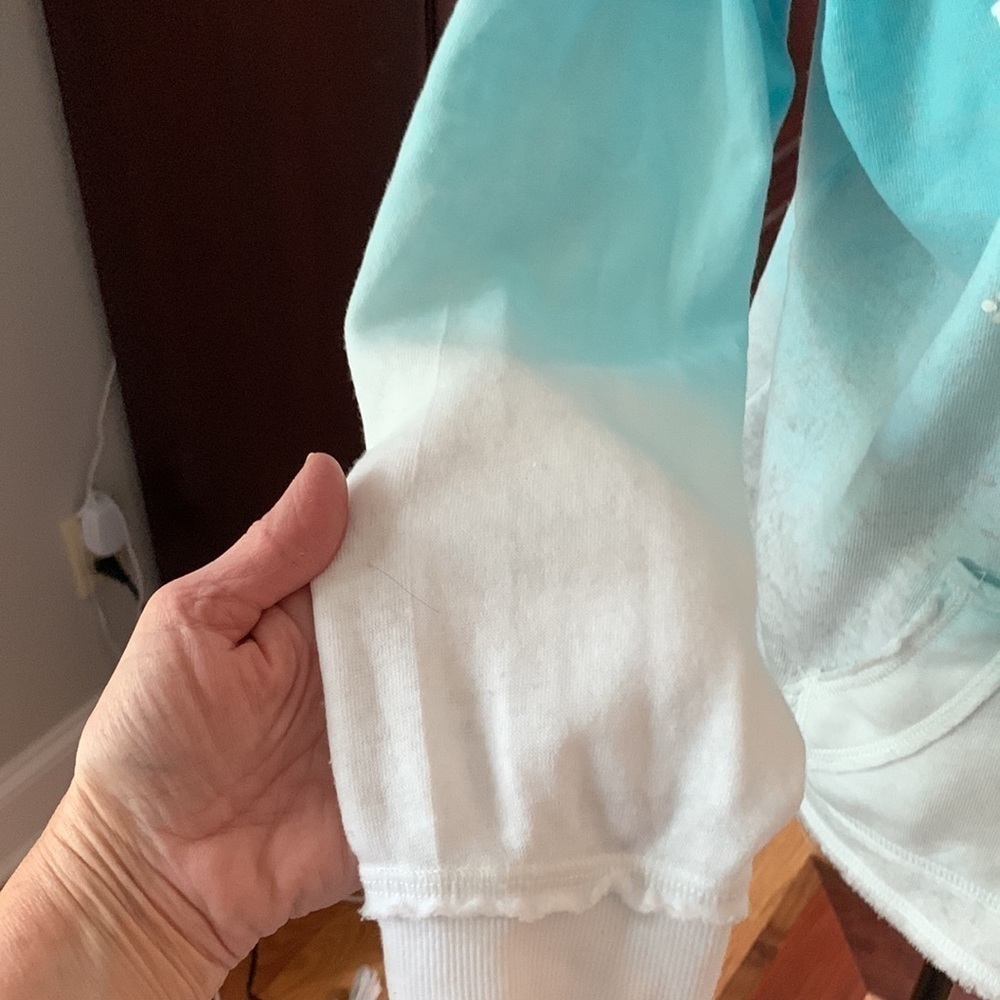 Sweatshirt Ron Jon hoodie ombré aqua white Orlando soft - Picture 4 of 13